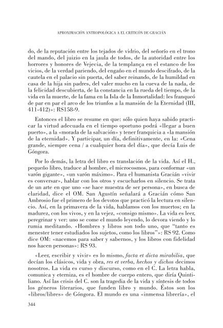 aproximación antropológica a el criticón, de gracián - Revista ...