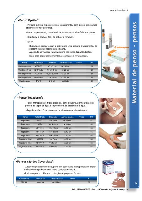 FERJOMÉDICA Equipamentos e Material Médico Lda. Catálogo 2012