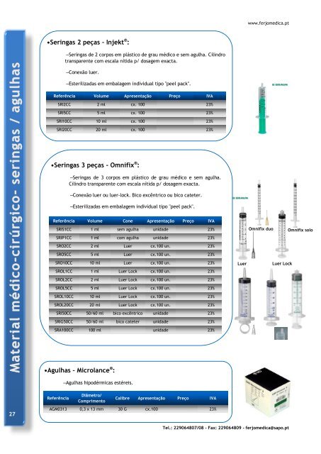 FERJOMÉDICA Equipamentos e Material Médico Lda. Catálogo 2012