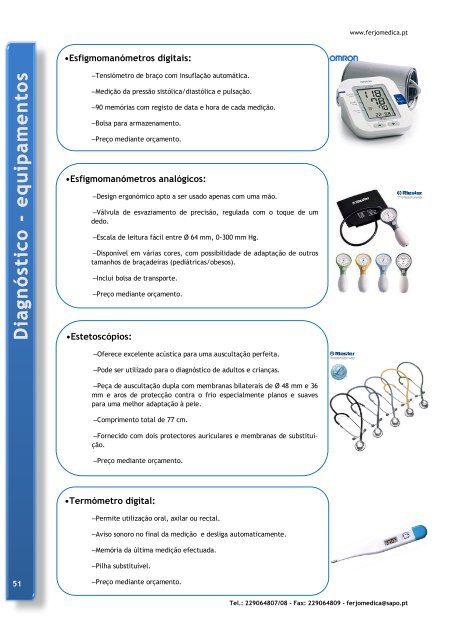 FERJOMÉDICA Equipamentos e Material Médico Lda. Catálogo 2012