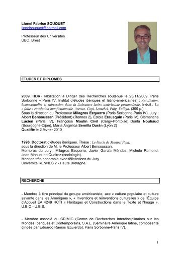 Lire le CV en pdf - Centre de Recherches Interdisciplinaires sur les ...