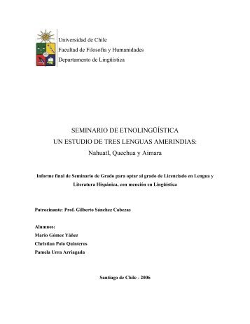 Lengua Aimara - Tesis Electrónicas Universidad de Chile