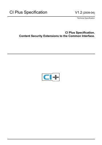 CI Plus - Specification V 1.2 - TC TrustCenter
