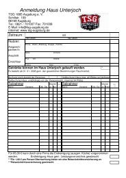 Anmeldung Haus Unterjoch - TSG Augsburg
