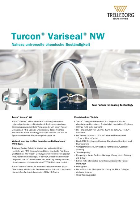 Turcon® Variseal® NW - Trelleborg Sealing Solutions