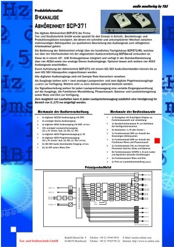 Produktinformation - T&S Ton- und Studiotechnik GmbH