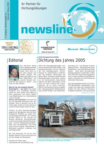 Newsline Ausgabe zur Hannover Messe  2005 - Trelleborg Sealing ...