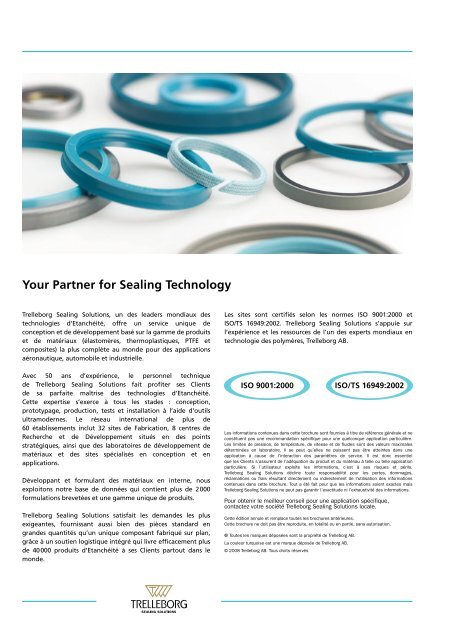Joints hydrauliques - Trelleborg Sealing Solutions