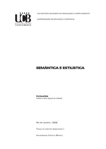 SEMÂNTICA E ESTILÍSTICA - Universidade Castelo Branco