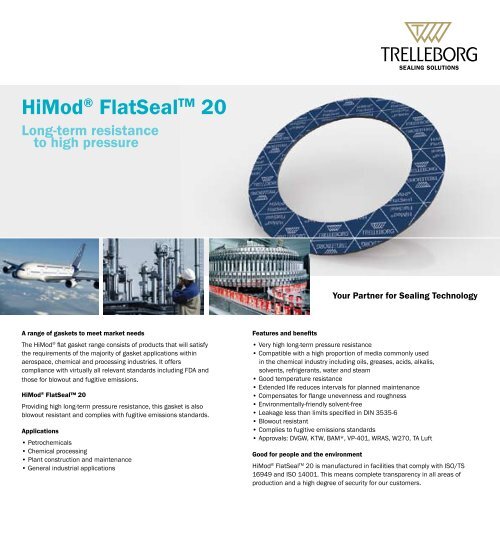 HiModÂ® FlatSealâ¢ 20 - Trelleborg Sealing Solutions