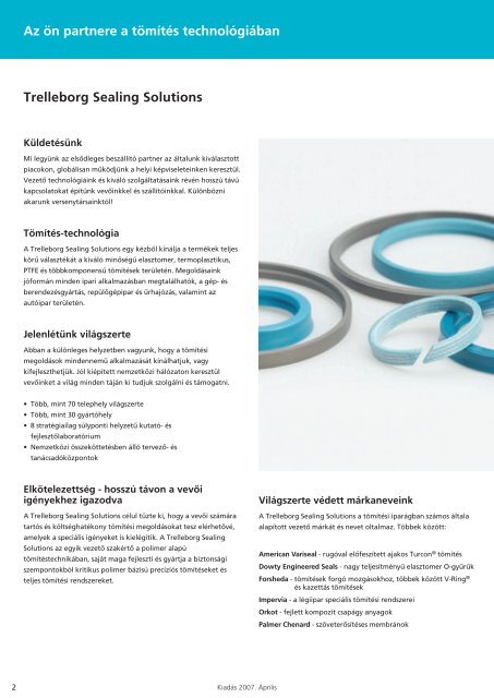 Termékválaszték - Ipari tömítések - Trelleborg Sealing Solutions