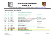 Tischtennis Kreisverband Goslar e. V. - TTKV Goslar eV