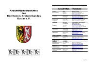 Anschriftenverzeichnis des Tischtennis ... - TTKV Goslar eV