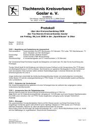 Protokoll Kreistag 2008 - TTKV Goslar eV