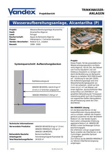 TRINKWASSER- ANLAGEN Wasseraufbereitungsanlage ... - VANDEX