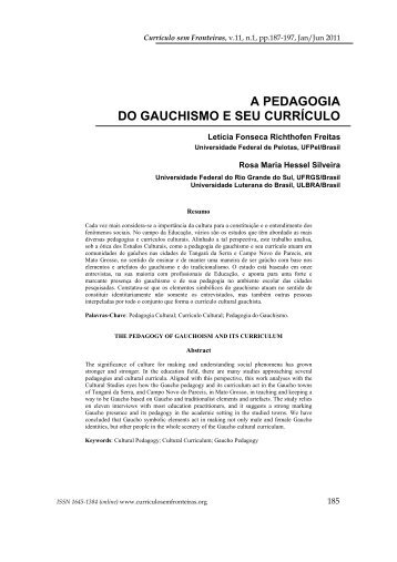 a pedagogia do gauchismo e seu currículo - Currículo sem Fronteiras