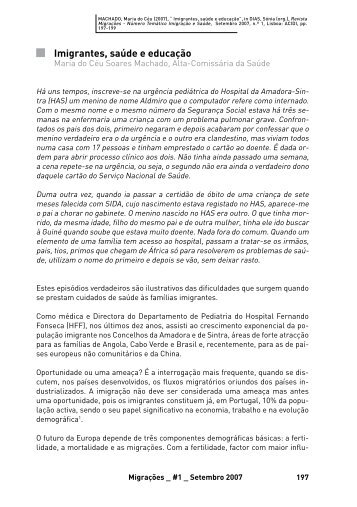 Imigrantes, saúde e educação - Acidi