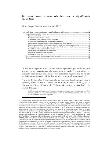 Do trade dress e suas relações com a significação secundária ...