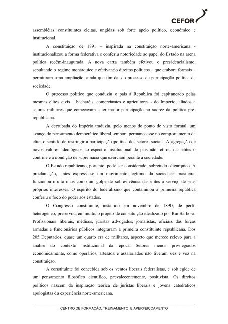 Positivação dos Direitos Políticos nas Constituições de 1891