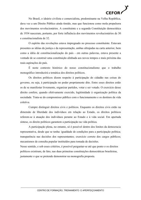 Positivação dos Direitos Políticos nas Constituições de 1891