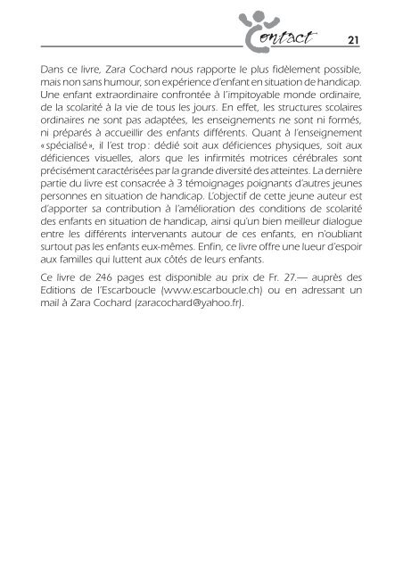 Bulletin de l'Association Cerebral Vaud - Vereinigung Cerebral