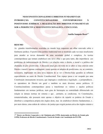 neoconstitucionalismo e direitos fundamentais introdução. - Conpedi