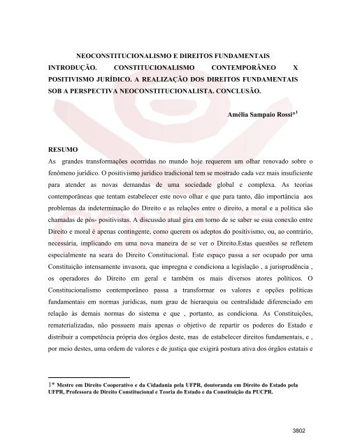 neoconstitucionalismo e direitos fundamentais introdução. - Conpedi