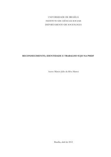 Departamento de Sociologia - Repositório Institucional da UnB