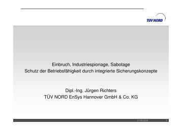 Schutz der Betriebsfähigkeit durch integrierte Sicherungskonzepte ...