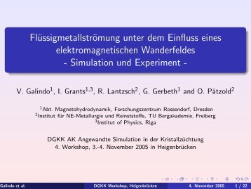 Simulation und Experiment - TU Bergakademie Freiberg