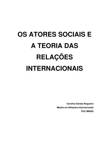 os atores sociais ea teoria das relações internacionais