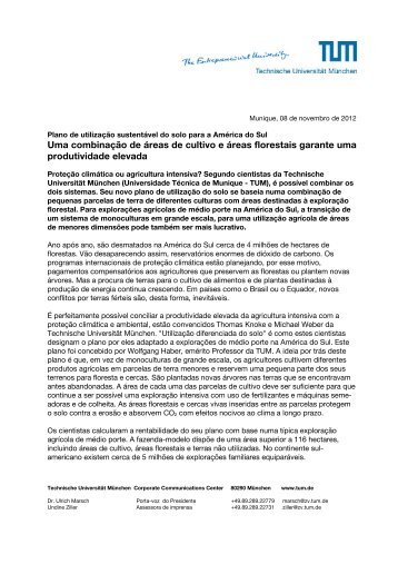 Uma combinação de áreas de cultivo e áreas florestais ... - TUM