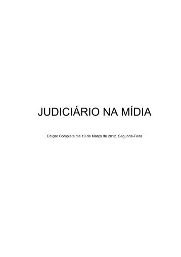 JUDICIÁRIO NA MÍDIA - Notícias