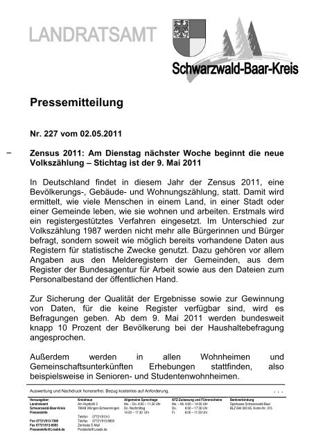 Pressemitteilung, Vorlage - Tuningen