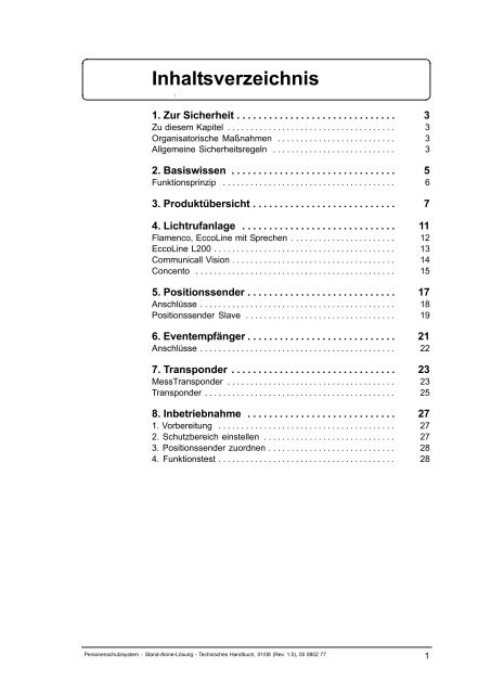 Personenschutzsystem Techniker-Handbuch Stand ... - Tunstall GmbH