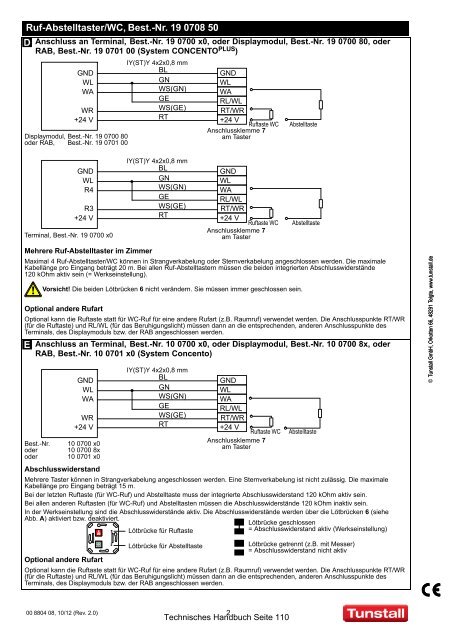 CONCENTO PLUS Technisches Handbuch - Tunstall GmbH