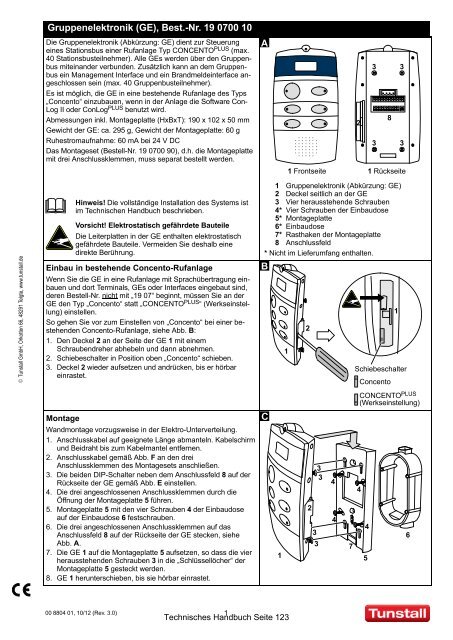 CONCENTO PLUS Technisches Handbuch - Tunstall GmbH