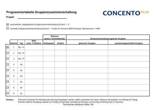 CONCENTO PLUS Technisches Handbuch - Tunstall GmbH