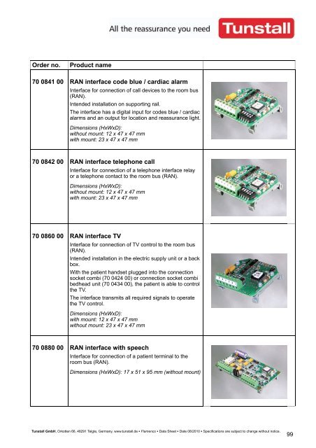 77 0700 00 - Page 2 - Tunstall GmbH