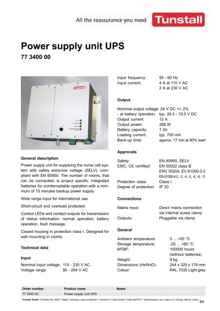 77 0700 00 - Page 2 - Tunstall GmbH