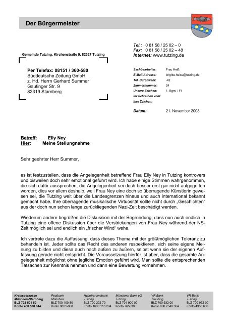 Der Burgermeister Tutzing