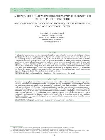 aplicação de técnicas radiográficas para o diagnóstico diferencial ...