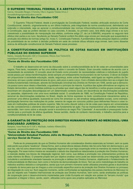 2008 – Caderno de Resumos - Núcleo de TCC e IC