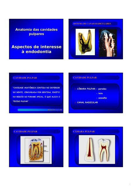 Aspectos de interesse à endodontia - endodontia.com.br