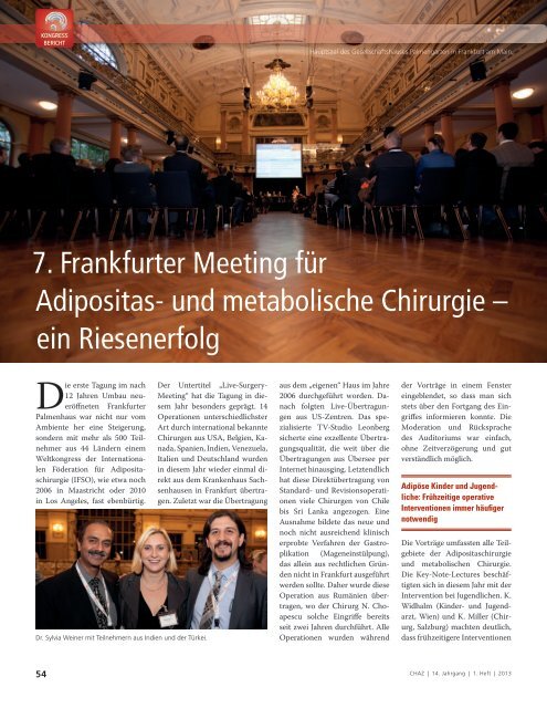 7. Frankfurter Meeting für Adipositas- und metabolische Chirurgie ...