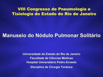 Manuseio do Nódulo Pulmonar Solitário - Visgraf