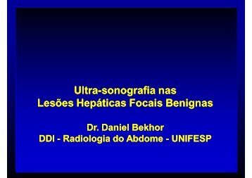 Ultrassonografia nas lesões hepáticas focais ... - (DDI) - UNIFESP