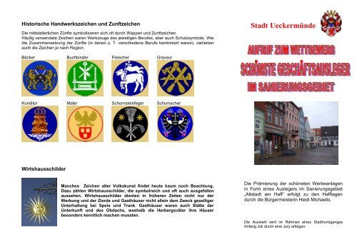 Historische Handwerkszeichen und Zunftzeichen - Stadt ...