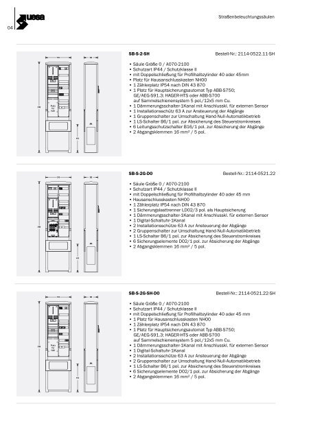 Straßenbeleuchtungssäulen E.ON Avacon AG und TAB  ... - uesa