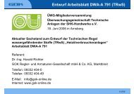 Entwurf Arbeitsblatt DWA-A 791 (TRwS)